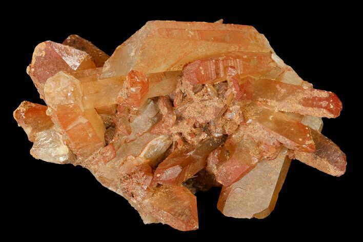 Natural, Red Quartz Crystal Cluster - Morocco #153763
